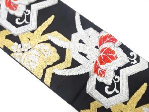 アンティーク　毘沙門亀甲に桐模様織り出し袋帯（着用可）